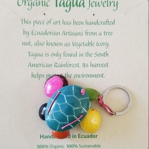 Tagua Nut Turtle Keychain